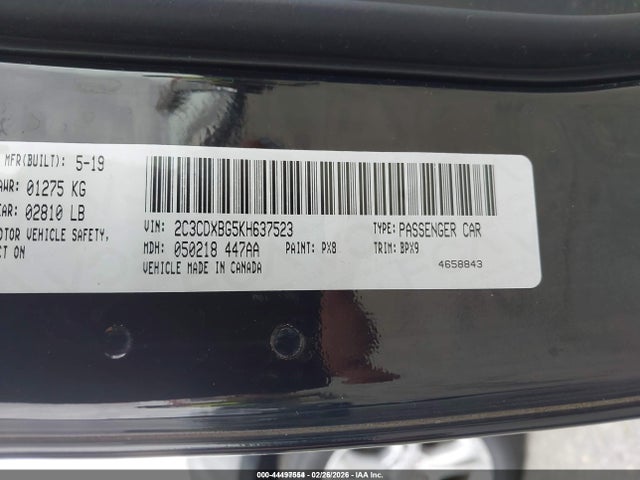 Dodge Charger Sxt Rwd 2019 2C3CDXBG5KH637523 Image 9