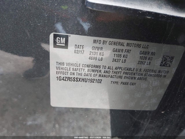 Продаж на аукціоні авто 2017 Buick Lacrosse Premium, vin: 1G4ZR5SSXHU192102, номер лоту: 44497562