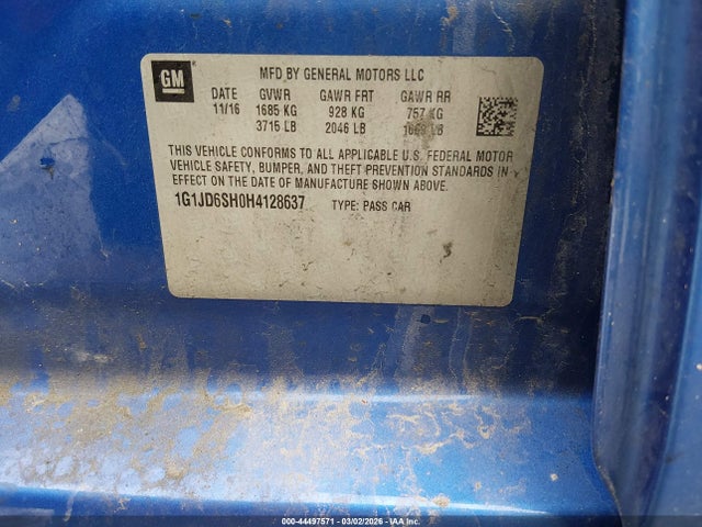 2017 CHEVROLET SONIC 1G1JD6SH0H4128637 Photo 8