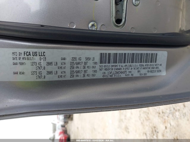 Aukcja sprzedaży 2019 Jeep Cherokee Latitude Fwd, vin: 1C4PJLCBXKD484975, numer aukcji: 44497618