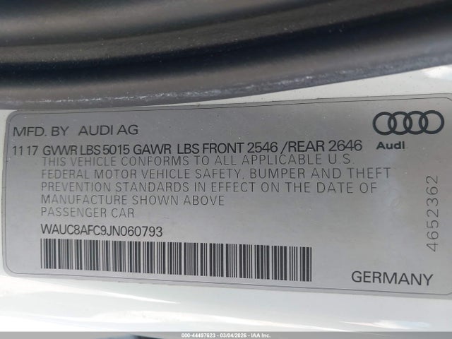 2018 AUDI A6 WAUC8AFC9JN060793 Photo 8