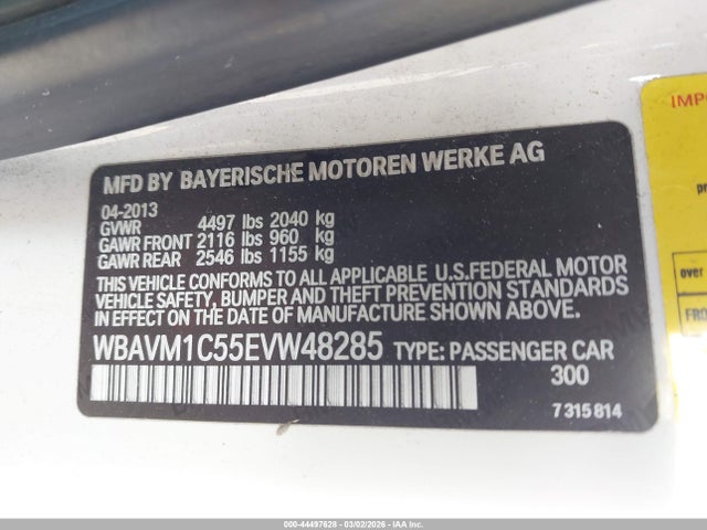Продажа на аукционе авто 2014 Bmw X1 Sdrive28i, vin: WBAVM1C55EVW48285, номер лота: 44497628