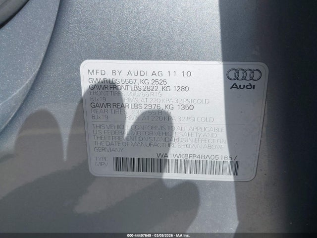 2011 AUDI Q5 WA1WKBFP4BA051657 Photo 8