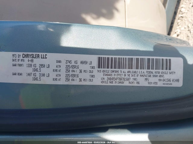 2008 CHRYSLER TOWN & COUNTRY 2A8HR54P78R781607 Photo 8