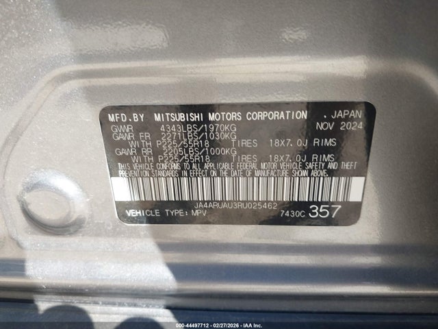 2024 MITSUBISHI OUTLANDER SPORT JA4ARUAU3RU025462 Photo 8