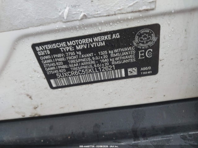 Продажа на аукционе авто 2019 Bmw X5 Xdrive40i, vin: 5UXCR6C55KLL12621, номер лота: 44497738