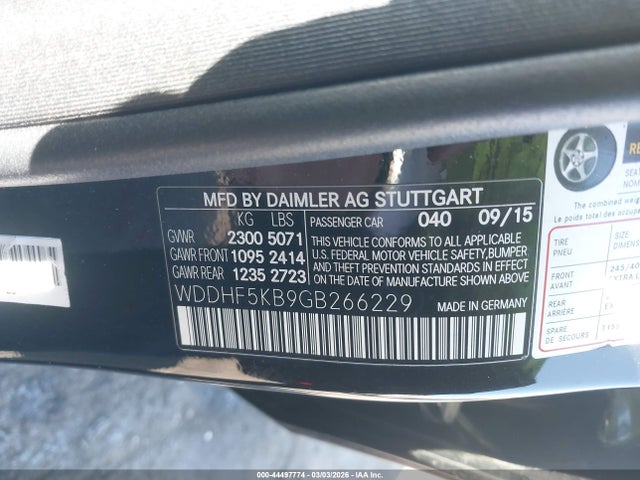WDDHF5KB9GB266229 Mercedes-Benz E 350