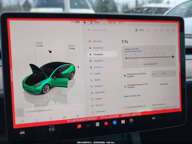 2023 Tesla Model 3 Rear-wheel Drive მანქანა იყიდება აუქციონზე, vin: 5YJ3E1EA9PF465927, აუქციონის ნომერი: 44497813