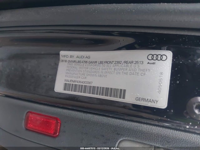 Aukcja sprzedaży 2019 Audi A4 45 Premium, vin: WAUENAF40KA003367, numer aukcji: 44497815