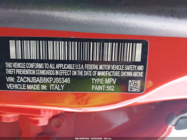 Aukcja sprzedaży 2019 Jeep Renegade Sport 4x4, vin: ZACNJBAB8KPJ86346, numer aukcji: 44497824