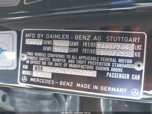 1988 MERCEDES-BENZ 560 WDBCA39D6JA366377 Photo 8