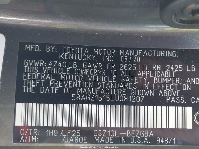 58AGZ1B15LU081207 Lexus Es 350 F Sport
