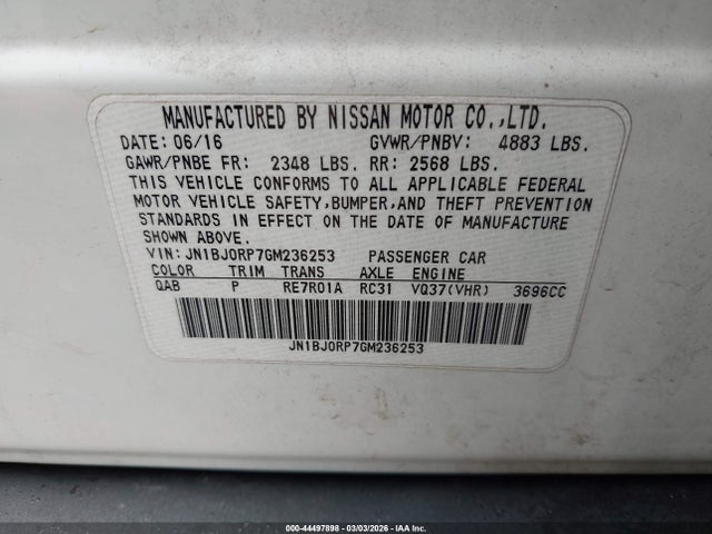 Продаж на аукціоні авто 2016 Infiniti Qx50, vin: JN1BJ0RP7GM236253, номер лоту: 44497898