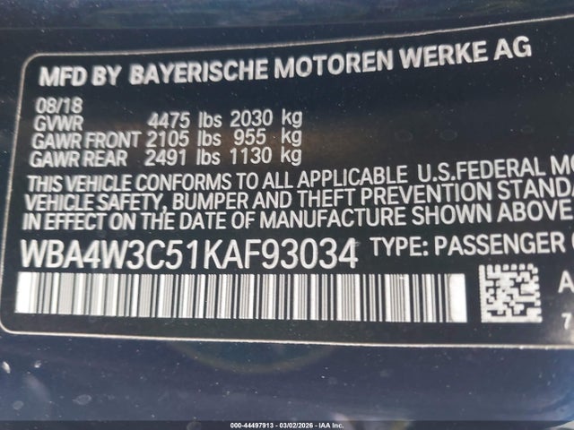 2019 BMW 430I WBA4W3C51KAF93034 Photo 8