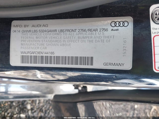 2014 Audi A6 3.0t Premium Plus მანქანა იყიდება აუქციონზე, vin: WAUFGAFC9EN144165, აუქციონის ნომერი: 44497985