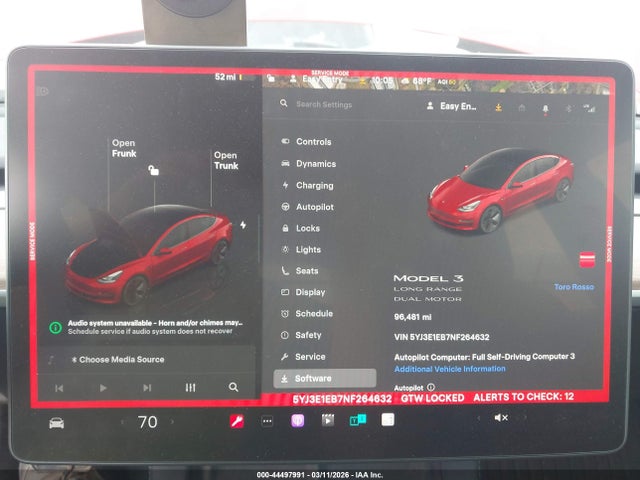 2022 Tesla Model 3 Long Range Dual Motor All-wheel Drive მანქანა იყიდება აუქციონზე, vin: 5YJ3E1EB7NF264632, აუქციონის ნომერი: 44497991