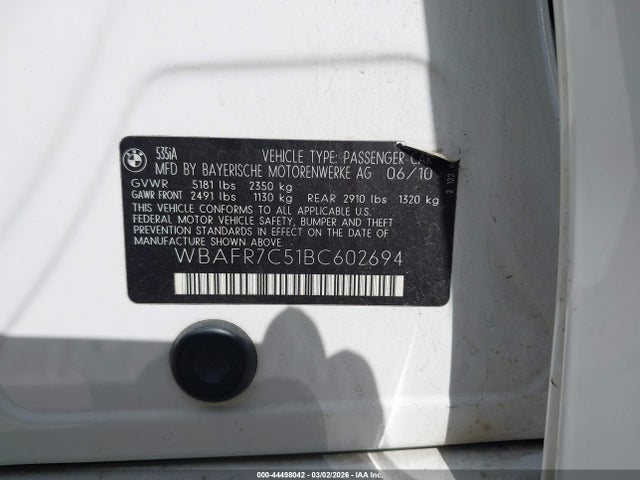 2011 BMW 535I WBAFR7C51BC602694 Photo 8