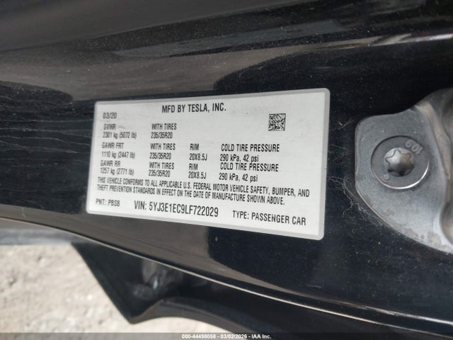 Aukcja sprzedaży 2020 Tesla Model 3 Performance Dual Motor All-wheel Drive, vin: 5YJ3E1EC9LF722029, numer aukcji: 44498058