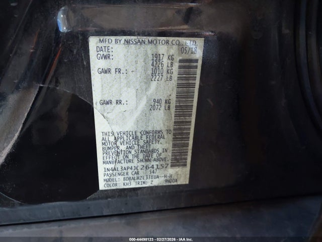 1N4AL3AP4JC264157 Nissan Altima 2.5 Sr
