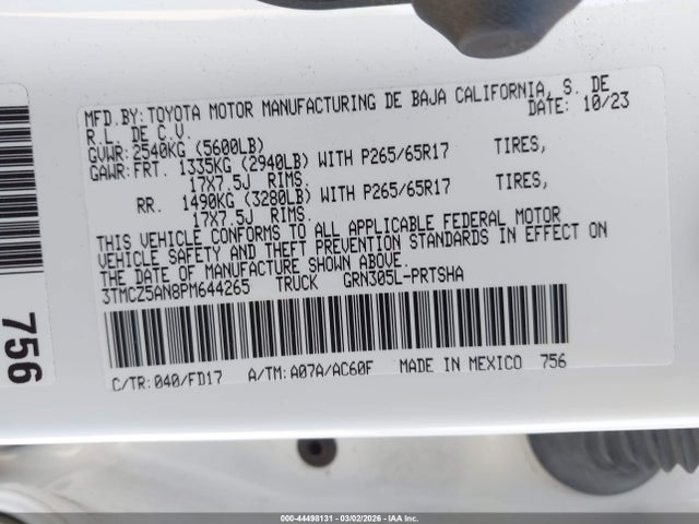 3TMCZ5AN8PM644265 Toyota Tacoma Trd Sport