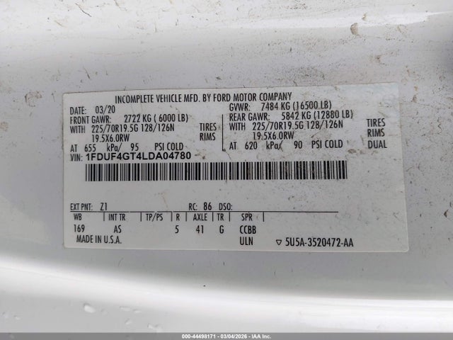 Ford F-450 Chassis Xl 2020 1FDUF4GT4LDA04780 Image 9