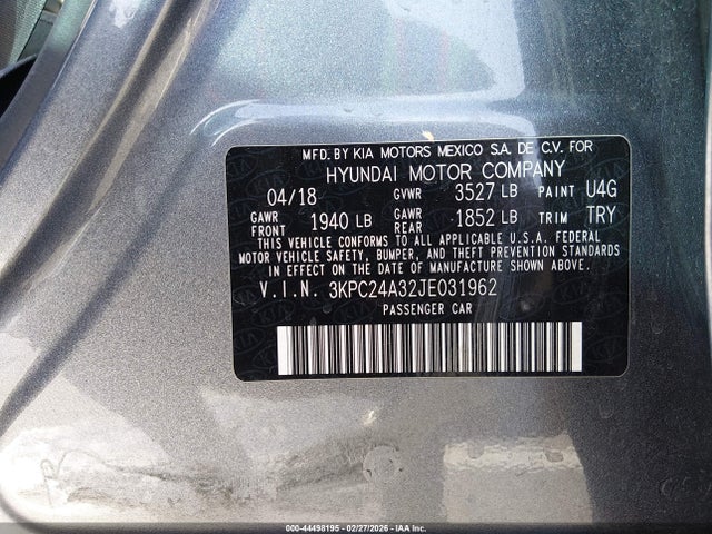 3KPC24A32JE031962 Hyundai ACCENT SE