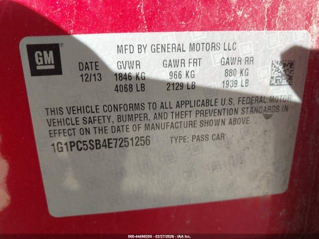 Chevrolet Cruze 1lt Auto 2014 1G1PC5SB4E7251256 Image 9
