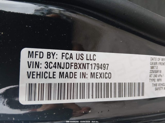 Продажа на аукционе авто 2022 Jeep Compass Latitude Lux 4x4, vin: 3C4NJDFBXNT179497, номер лота: 44498255