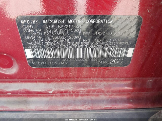 2018 MITSUBISHI OUTLANDER JA4AD3A30JZ071595 Photo 8