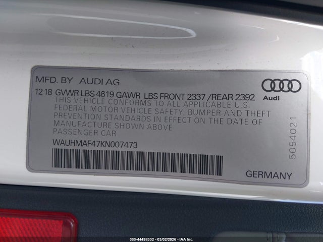 2019 AUDI A4 WAUHMAF47KN007473 Photo 8