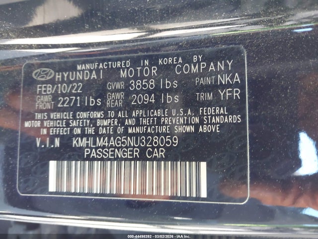 2022 HYUNDAI ELANTRA KMHLM4AG5NU328059 Photo 8