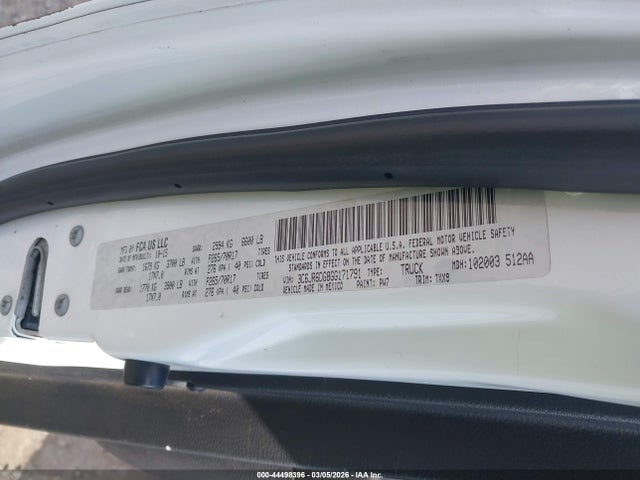 3C6JR6DG8GG171791 RAM 1500 Tradesman