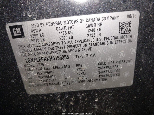Chevrolet EQUINOX LS 2017 2GNFLEEKXH6156355 Image 9