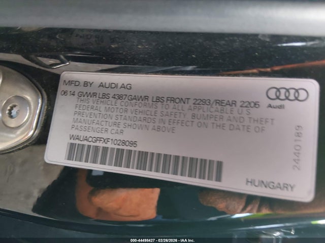 2015 AUDI A3 WAUACGFFXF1028095 Photo 8