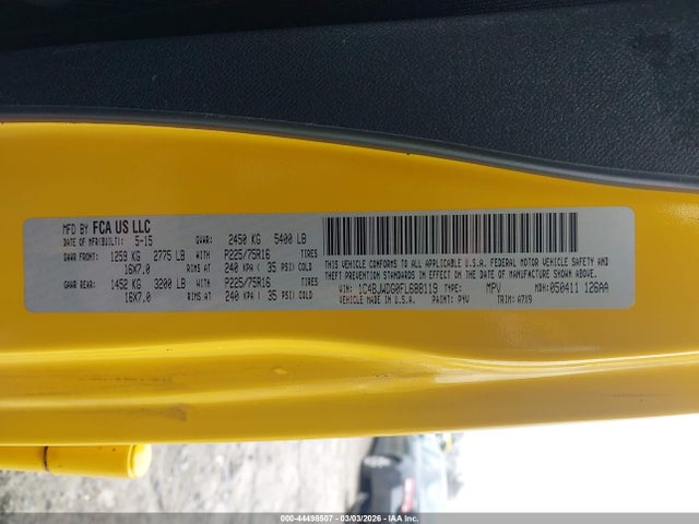 Aukcja sprzedaży 2015 Jeep Wrangler Unlimited Sport, vin: 1C4BJWDG0FL688119, numer aukcji: 44498507