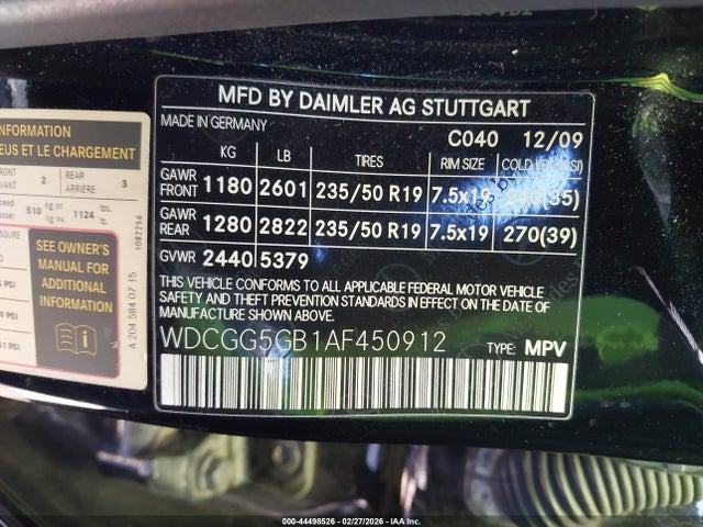 Aukcja sprzedaży 2010 Mercedes-benz Glk 350, vin: WDCGG5GB1AF450912, numer aukcji: 44498526