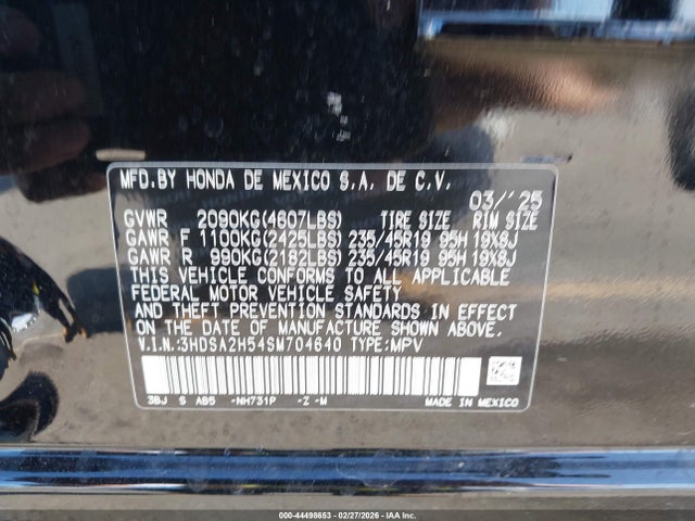 Aukcja sprzedaży 2025 Acura Adx A-spec, vin: 3HDSA2H54SM704640, numer aukcji: 44498653