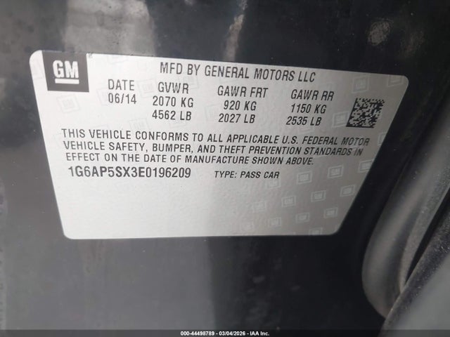 2014 CADILLAC CTS 1G6AP5SX3E0196209 Photo 8