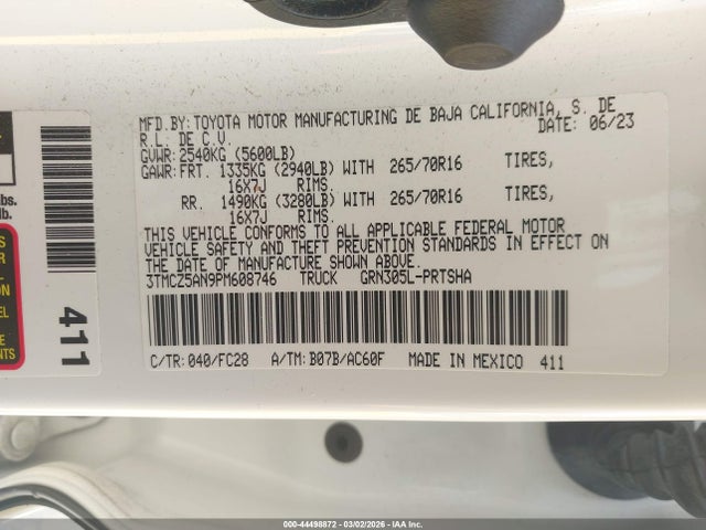 3TMCZ5AN9PM608746 Toyota Tacoma Trail Edition