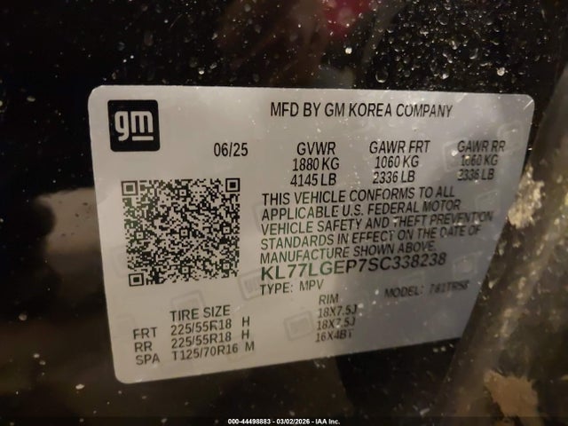 2025 CHEVROLET TRAX KL77LGEP7SC338238 Photo 8