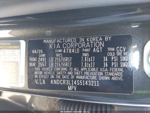 KNDCR3L14S5143211 KIA Niro Ev Wind