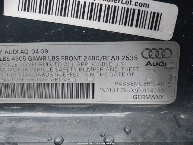 2009 AUDI A4 WAULF78KX9N074260 Photo 8