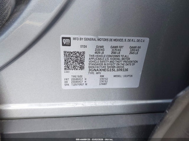 2025 CHEVROLET EQUINOX 3GNAXHEG1SL109116 Photo 8