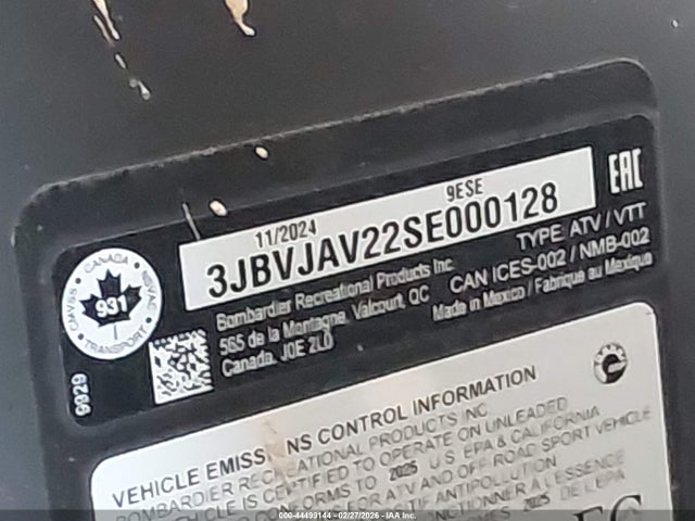 3JBVJAV22SE000128 Can-Am Maverick X3 Rs Turbo Rr