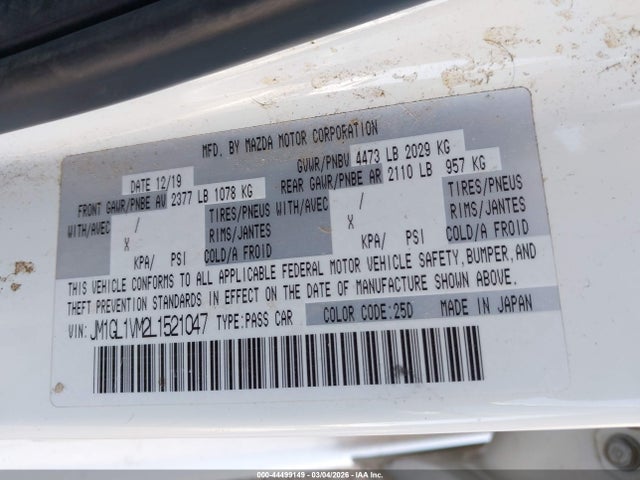 2020 MAZDA MAZDA6 JM1GL1VM2L1521047 Photo 8