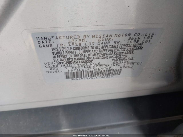 Nissan Kicks Sr Xtronic Cvt 2020 3N1CP5DV5LL580352 Image 9