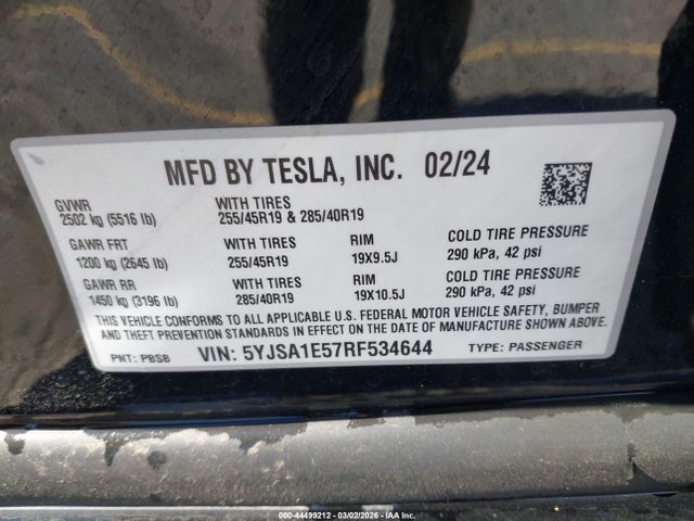 Tesla Model S Long Range 2024 5YJSA1E57RF534644 Image 9