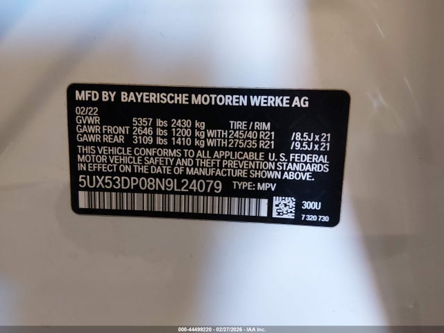 5UX53DP08N9L24079 BMW X3 Xdrive30i