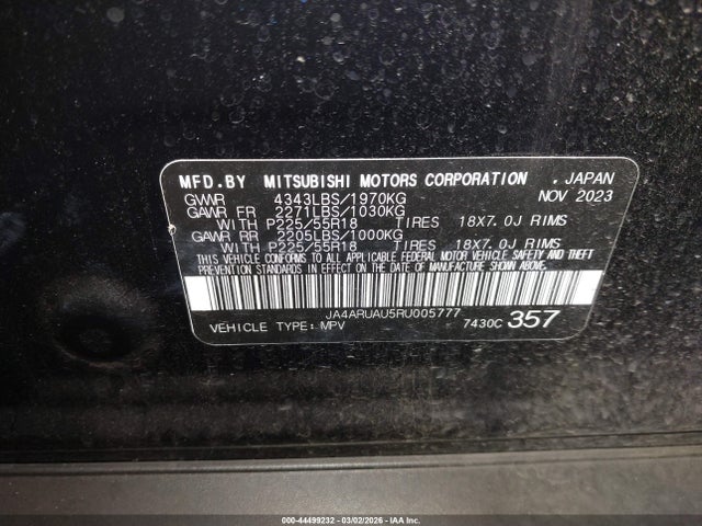 2024 MITSUBISHI OUTLANDER SPORT JA4ARUAU5RU005777 Photo 8