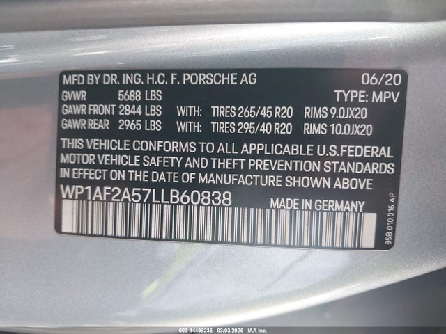 2020 PORSCHE MACAN WP1AF2A57LLB60838 Photo 8